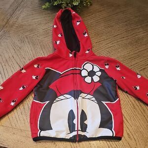 Disney Minnie Mouse Red Kids Hooded Jacket Size 5/6